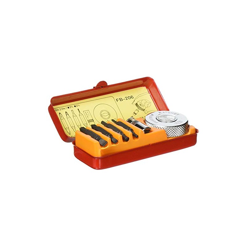 Suekage Tool SEK FB-206 Finger Tip Ratchet Bit Set