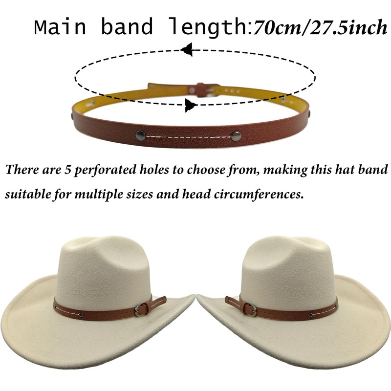Lusstiazz Cowboy Hat Band for Cowboy Cowgirl Western Brown Hat