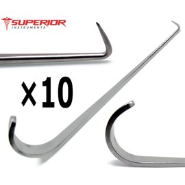 10 Pcs Superior Jackson Trachea Tenculum Retractor Hook 6" Medical Stainless Steel Instruments