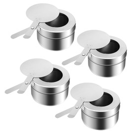 Stainless Steel Fuel Holder, Chafing Wick Fuel Holder with Cover, Buffet Warmer Warming Trays Perfect for Buffets Catering Events Party Supplies (4)