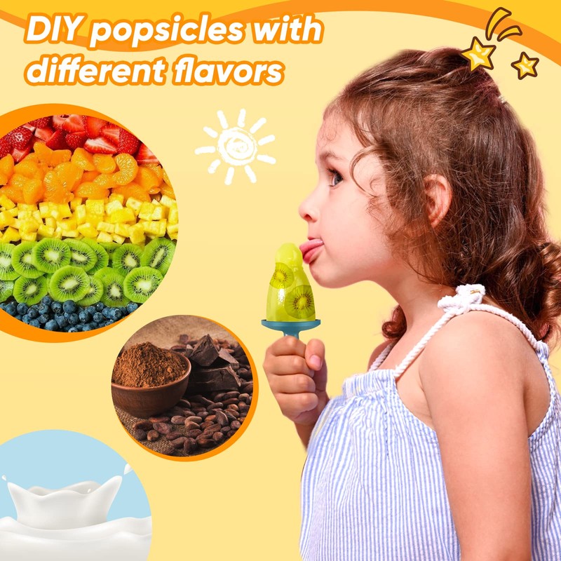 Popsicle Mold Set 4 Pieces Homemade Silicone Popsicle Maker Easy