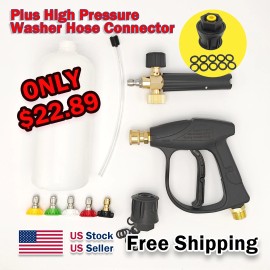 Unbranded 1/4" Snow Foam Pressure Washer Gun Car Wash Soap Lance Cannon Spray Jet Bottle