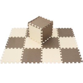 MQIAOHAM® Solid playmats for Children Soft eva Foam mats for Kids playmats for Baby Foam Floor Tiles Jigsaw mats Animal Rug Baby mats Floor Gym Toddler Play mat Bedroom 18 Pieces Coffee Beige 106110