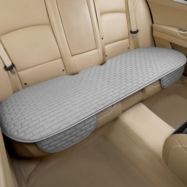 XINGSILUC Gray Back Seat Cover, Rear Car Seat Cover for Cars Truck SUV, Seat Covers with Storage Pocket, Bottom Auto Seat Cushion Pad Mat for Most Vehicles(Gray-Back)