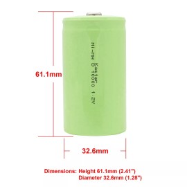 Kastar 1-Pack D Cell Size Top Button 1.2V 10000mAh Ni-MH Rechargeable Battery
