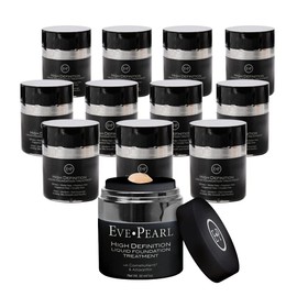 EVE PEARL HD Liquid Foundation Natural Matte Cover Everyday Long Lasting Minerals Makeup For All Skin Types 3,6,12 Value Packs (Light, Pack of 12)
