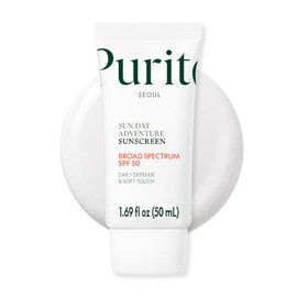 PURITO Protector Solar Coreano SPF 50 | Textura más ligera, sin residuo blanco, amplio espectro UVA/UVB | Sin aceite, vegano, para todo tipo de piel |