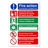 Pack of Two FIRE ACTION EMERGENCY INSTRUCTIONS STICKERS SAFETY BUSINESS