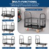 6in1 Foldable Platform Truck Cart with Cage Platform Truck,1800lbs Push