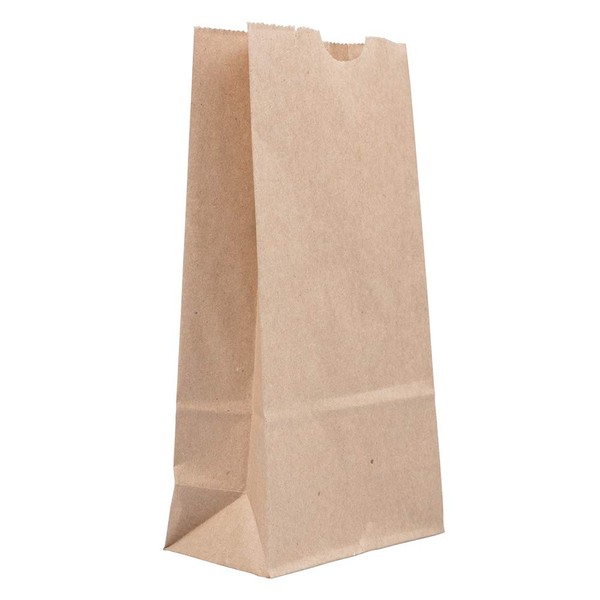 JAM PAPER 100% Recycled Snack/Lunch Bags - Small (4 1/8 x 8 x 2 1/4) - Brown Kraft Grocery Bags - 25/Pack