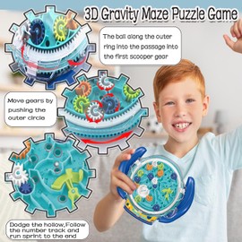 JRD&BS WINL The Ultimate Mind Puzzles for Ages 8-10 Challenge 3D Maze Game Brain Teaser Puzzles Toys for Children Teens and Adult Fun Travel Game for Kids Toys Labyrinth Game Marble Maze (Blue)