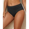 Tempt Me Women Black Mid Rise Bikini Bottoms Full Coverage