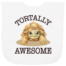 inktastic Tortoise Cute Tortally Awesome Baby Terry Cloth Bib White 46dc5