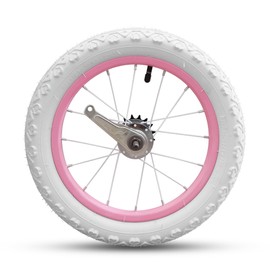 RoyalBaby Kids Bike Rear Coaster Wheel 16 Inch Replacement Bicycle Part, Solid Air Rubber Tire & Inner Tube, White