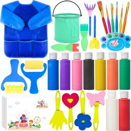 Lubibi Washable Finger Paints Set For Kids,Non-Toxic 9 Vibrant Colors(60ml),Baby Safe Paint for Hand and Feet, Toddlers Children Paint Sets Drawing Toys Painting Tool for Toddlers Early Education