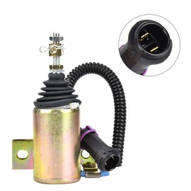 Fuel Shutdown Solenoid, 12V Steel Housing Fuel Shut Off Stop Solenoid Valve Fit for Foton 483, Automotive Starter Solenoids