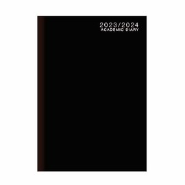 2023-24 A4 Week to View Diary Academic Black Case-binding Week To View On Two Pages