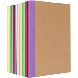 CACASO 16 Pack Composition Notebooks Bulk,A5 Kraft Notebooks,Notebook Journals With Rainbow Spines,Composition Notebook Wide Ruled,Travel Journals for Office and Home,60 Pages, 8.3”x5.5”, 8 Colors