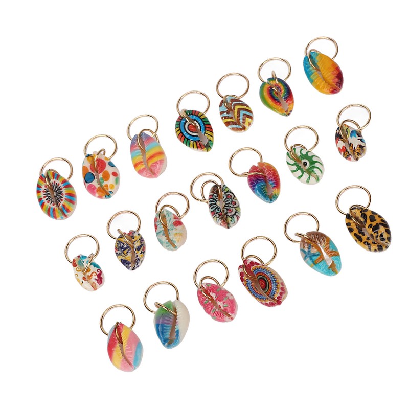 20pcs Shell Dreadlocks Ring DIY Cute Exqusite Hair Braiding Pendant