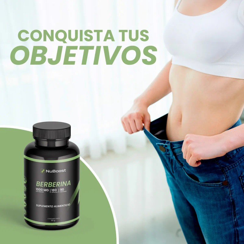 Berberina 1000 Mg 180 Cápsulas Nuboost Hecho En Usa