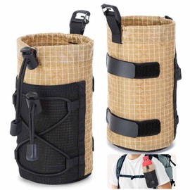 Pasanava Outdoor multifunctional water bottle holder,portable shoulder strap bottle carrier,backpack accessories for hiking hunting walking and travelling 2 pairs khaki brown