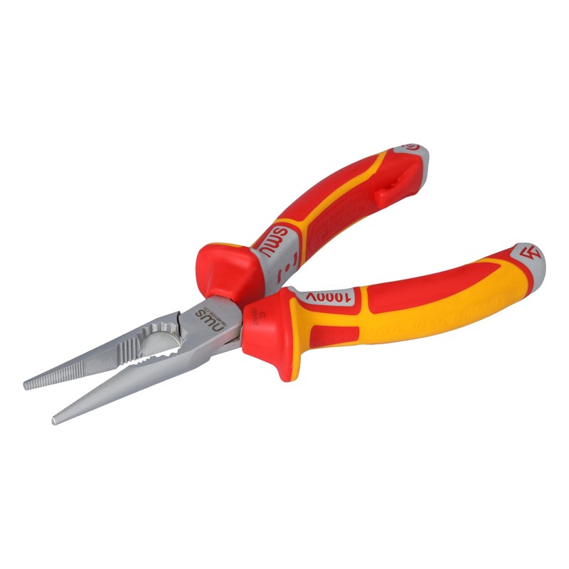 NWS 140-49-VDE-170-SB Number 140-49 VDE Chain Nose Pliers, Silver/Red, 170