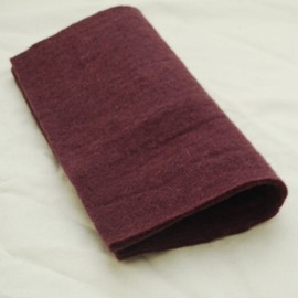 Handmade 100% Wool Felt Fabric - 5mm Thick - 12" Square Sheet - Aubergine Purple