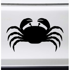 Minglewood Trading Crab Vinyl Decal V2 - Crustacean Claws Beach Sea Creature King - Die Cut Sticker - 15w x 9h inches White
