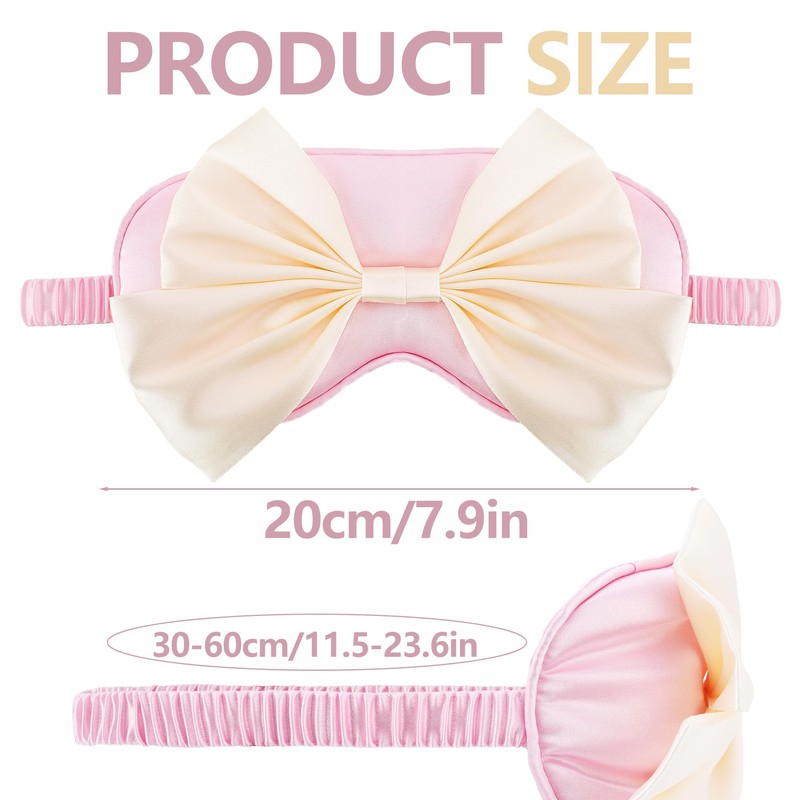 Silk Bow Sleepping Eye Mask - Soft Silk Pink Comfortable