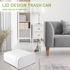 UUJOLY Small Bathroom Trash Can Wastebasket Plastic Garbage Can Container Basket Trash Bin for Kitchens Bathrooms, Laundry Room, Offices, Kids Rooms, Dorms, White, 3.2 Gallon