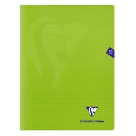 Clairefontaine Mimesys 353312C Notebook / Notebook DIN A4+ 24 x 32 cm 24 Sheets 90 g Squared 5/5 Polypropylene Cover Green Pack of 1