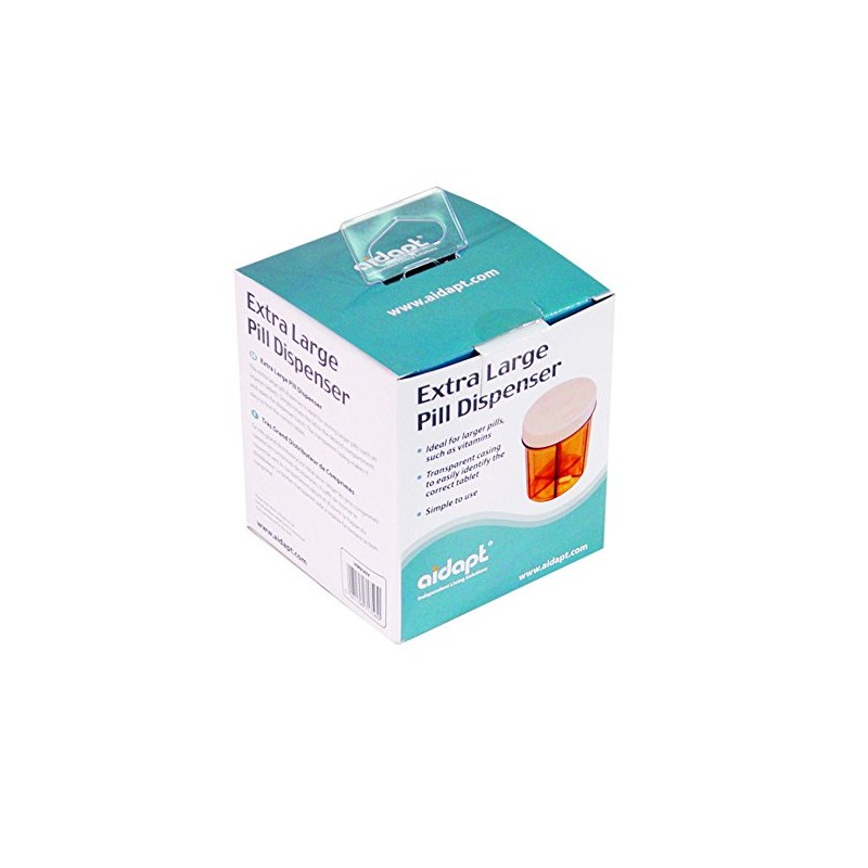 6 Section Pill Dispenser Tablet Box Organiser, Rotating top and