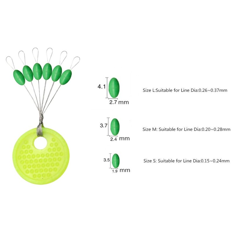 Mimilure Rubber Fishing Bobber Stopper,6 in 1 Float Sinker Stops,Black