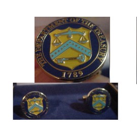 New pair Department of the Treasury CUFFLINKS . Free Shipping in the US.