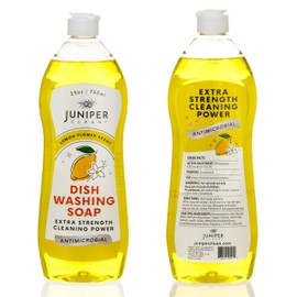 Juniper CLEAN, Dish Soap, Lemon Scent, Liquid Dish Washing Soap Squeeze Bottle 25 Fl Oz (Pack of 6)
