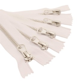 YaHoGa - 5 cremalleras metálicas plateadas de 18 pulgadas a granel #5 cierres metálicos para bolsas de costura, manualidades, chaquetas (45 cm blanco)