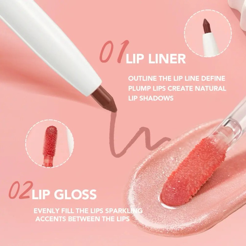 Lápiz Labial Delineador Labios 2 En 1 Mate Durader