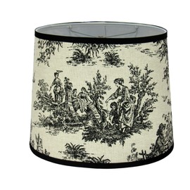 Albert Estate LTD, Black Toile Oval Lamp Shade, Hardback, Washer Fitter, 13"