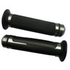 MotorToGo 7/8" CNC Aluminum Titanium Gray Handlebar Gel Grips with