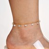 Gold Ankle Bracelet for Women,18k Gold Plated Titanium Dainty White
