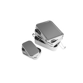Brotzeit Lunch Box Lunch Boxes 3-in-1 Three in One Lunchbox Sandwich Lunch Box 100% BPA Free Safe Closed Stainless Steel Lunch Box Design, Silver, 15.5 x 11 x 8.4 cm
