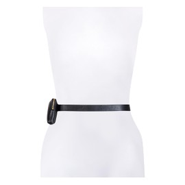 AllSaints Women's Leather Belt Bag, Removable Zip Pouch for Hands-Free Carrying, Black, L/XL