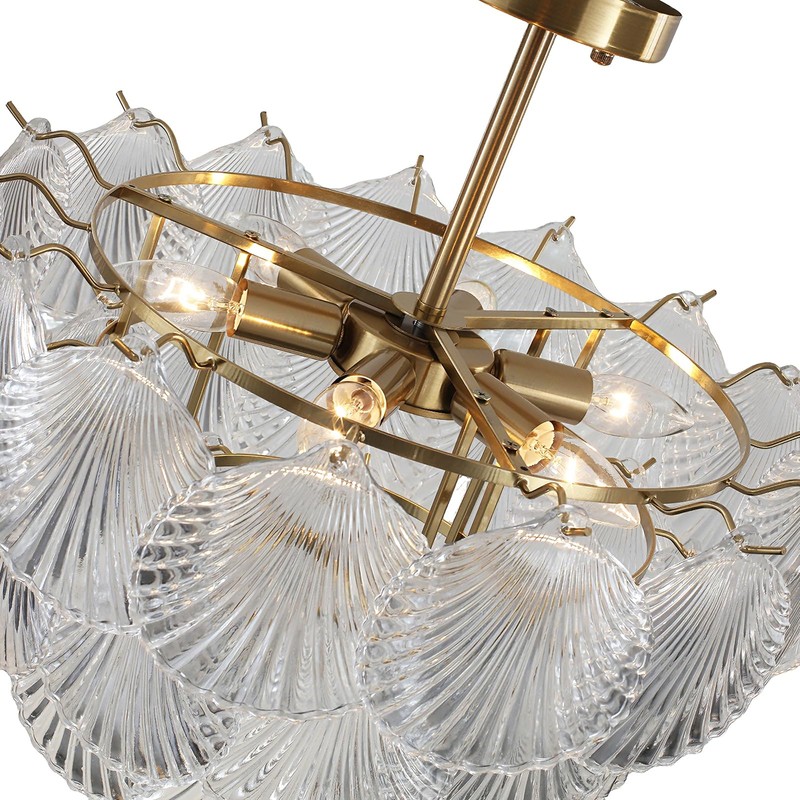 Surpars House Crystal Chandeliers,Modern Golden Chandelier, 6 Heads Ceiling Light