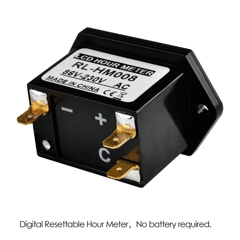 Jayron LCD Digital Hour Meter AC 86V to 230V Resettable