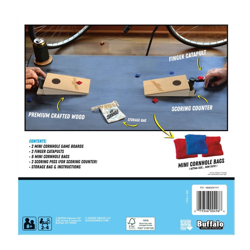 Buffalo Games - Tabletop Mini Cornhole - Dexterity Skill Game