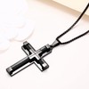 Yonhon Men's Cross Necklace for Men Black