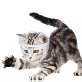 Cat Muzzle Transparent Cat Muzzle for Grooming Breathable Cat Mouth Cover for Anti Biting Adjustable Cat Grooming Mask for Cat, Small Dog