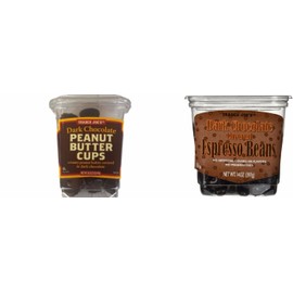 Dark Chocolate Bundle of 2: Trader Joe's Dark Chocolate Peanut Butter Cups and Dark Chocolate Covered Espresso Beans