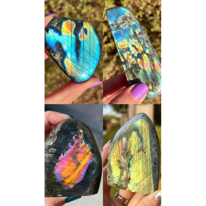 Labradorite Flashy Rainbow Labradorite Freeform, Polished Labradorite Crystal
