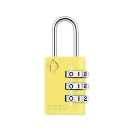 ZARKER XD25-Y Zarker 3-Digit Dial Type Padlock, Safe Security Goods, Ideal for Lockers, Schools, Companies, Warehouses, etc. Crane Diameter 0.1 inch (3 mm), Yellow